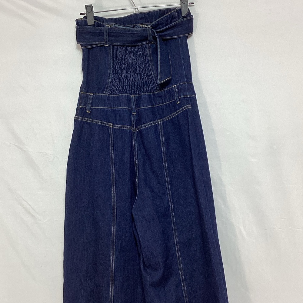NWT Forever 21 Dark Blue Strapless Denim Jumpsuit - Picture 6 of 13